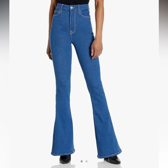7 For All Mankind STRETCH ULTRA HIGH RISE SKINNY FLARE BELL BOTTOM JEANS SIZE 24 - Picture 8 of 8